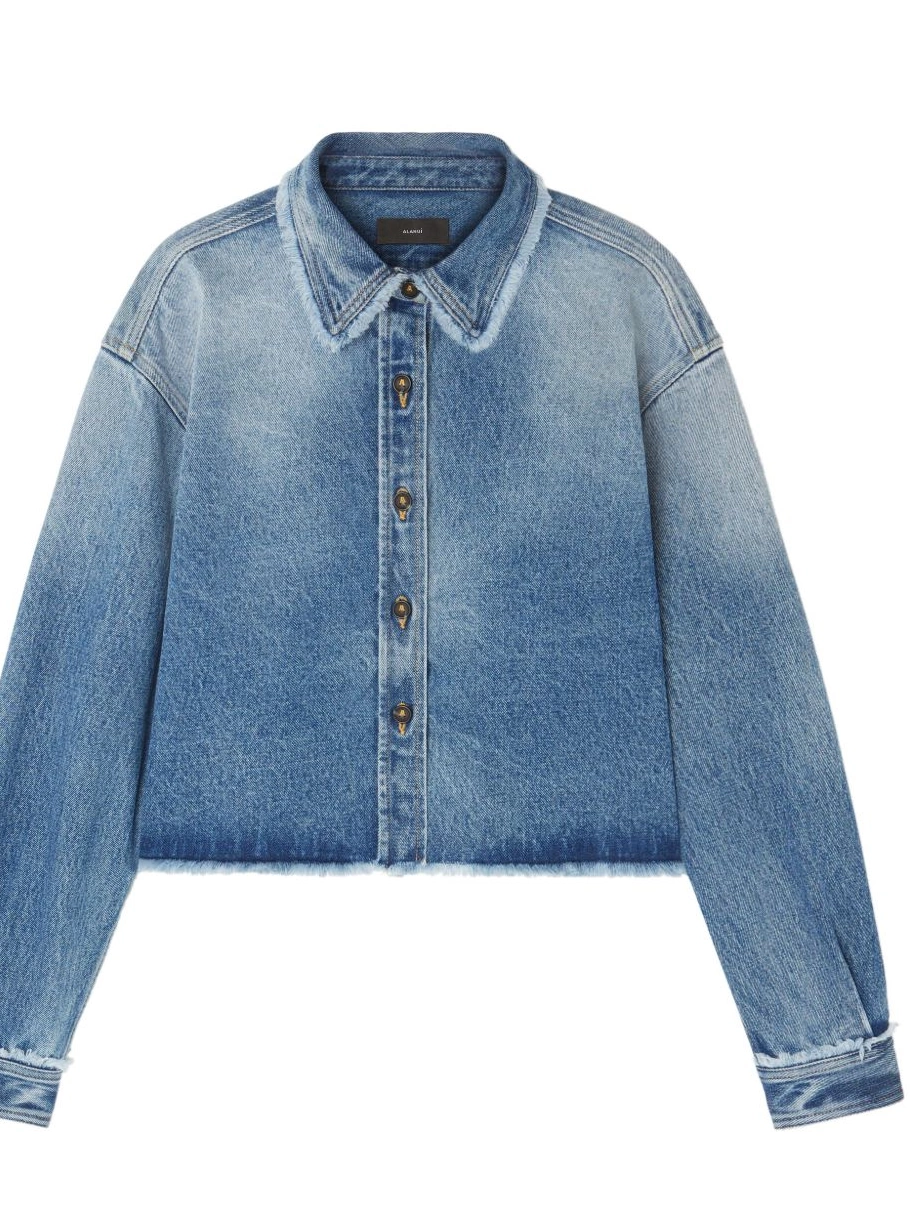 Affordable Alanui frayed denim cropped jacket Women 0710